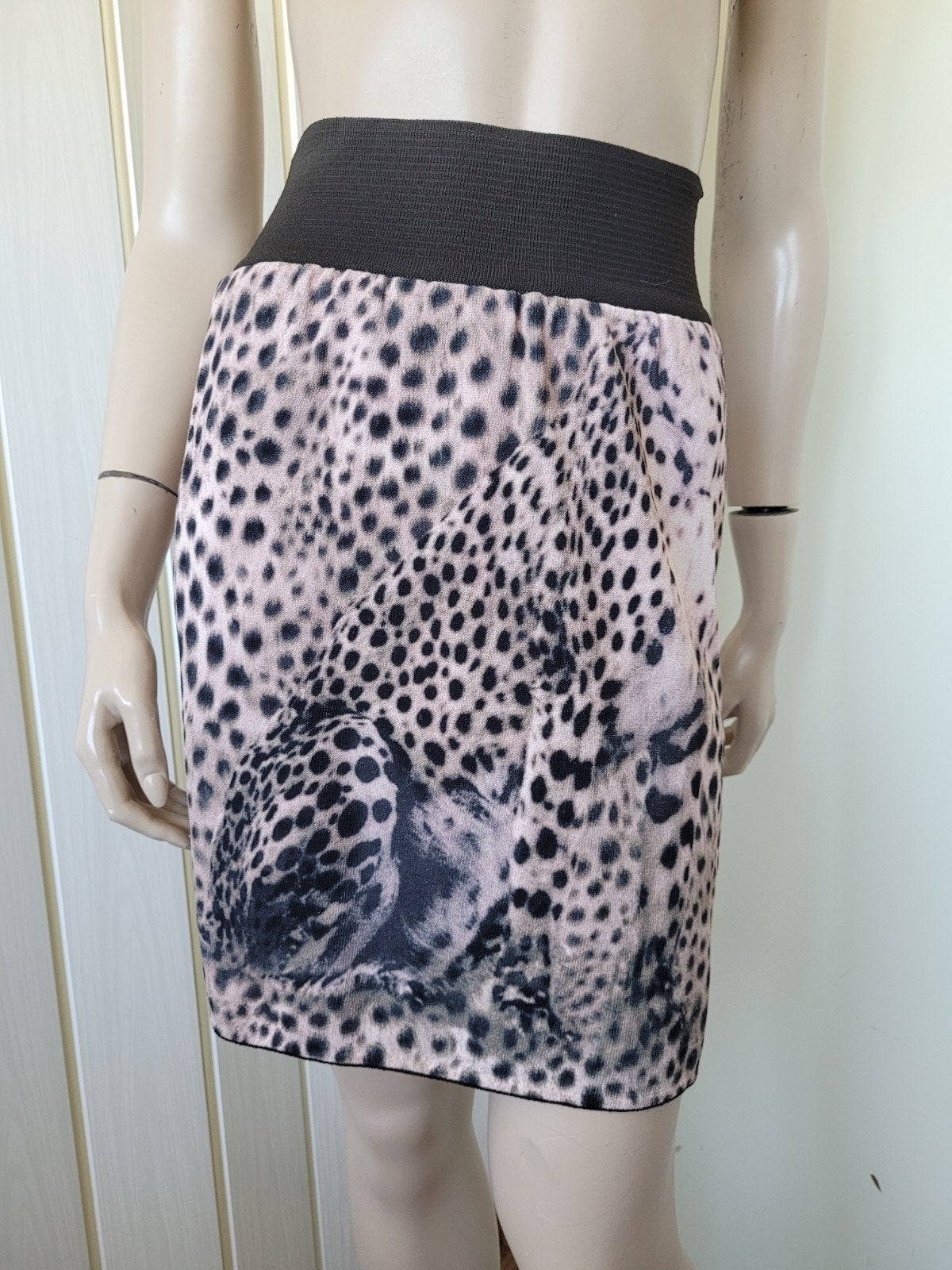 Marccain Marc Cain midi rok panter maat L/40, Kleding | Dames, Rokken, Maat 38/40 (M), Bruin, Ophalen of Verzenden, Zo goed als nieuw