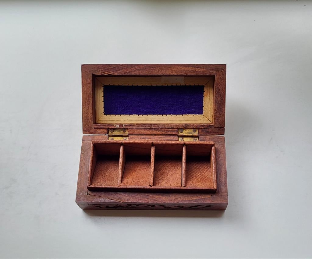 Oud houten postzegeldoosje, Antiek en Kunst, Ophalen of Verzenden