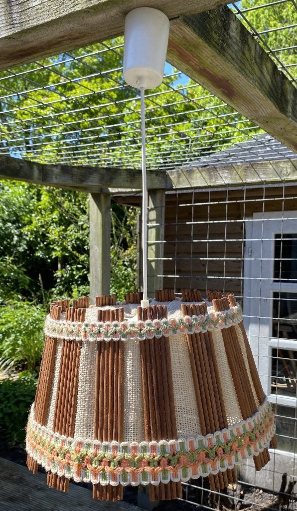 Leuke Deense Lamp - vintage retro mid century denmark, Zo goed als nieuw, Vintage retro, Textiel, E27 (groot)