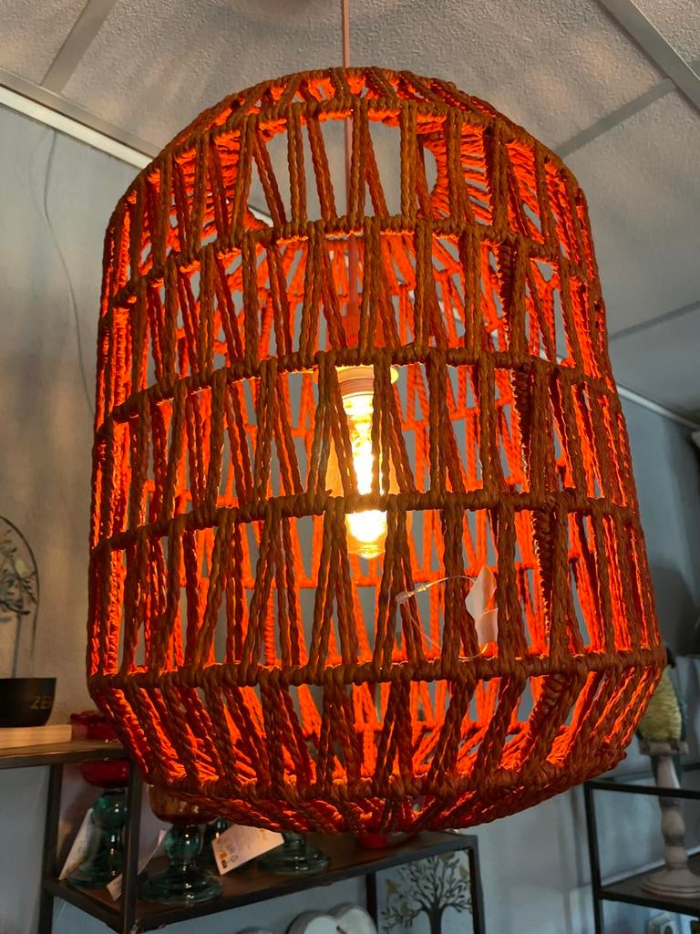 Nieuwe Oranje macramé hanglamp - Boheemse stijl, Ophalen, Nieuw, Overige materialen
