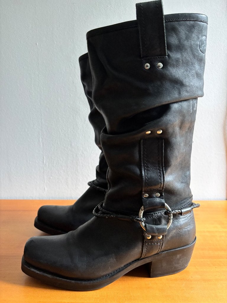 Bronx leren dames laarzen maat 40, Hoge laarzen, Bronx, Zwart, Ophalen of Verzenden