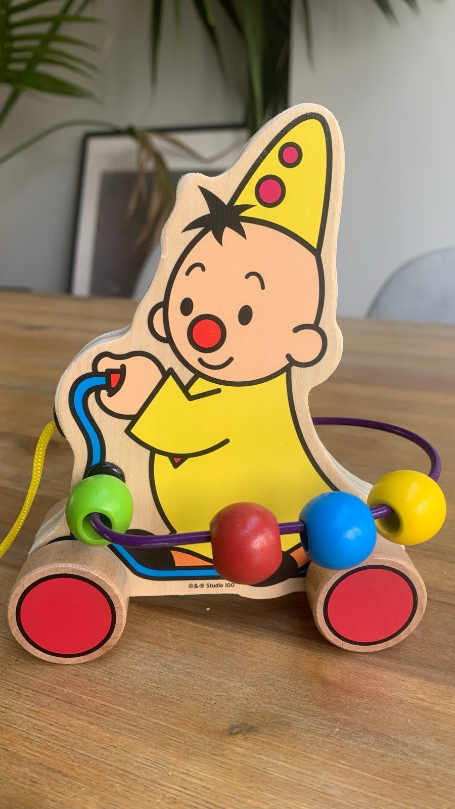 Bumba houten trekfiguur met kralen, Kinderen en Baby's, Speelgoed | Babyspeelgoed, Ophalen of Verzenden, Gebruikt, Overige typen