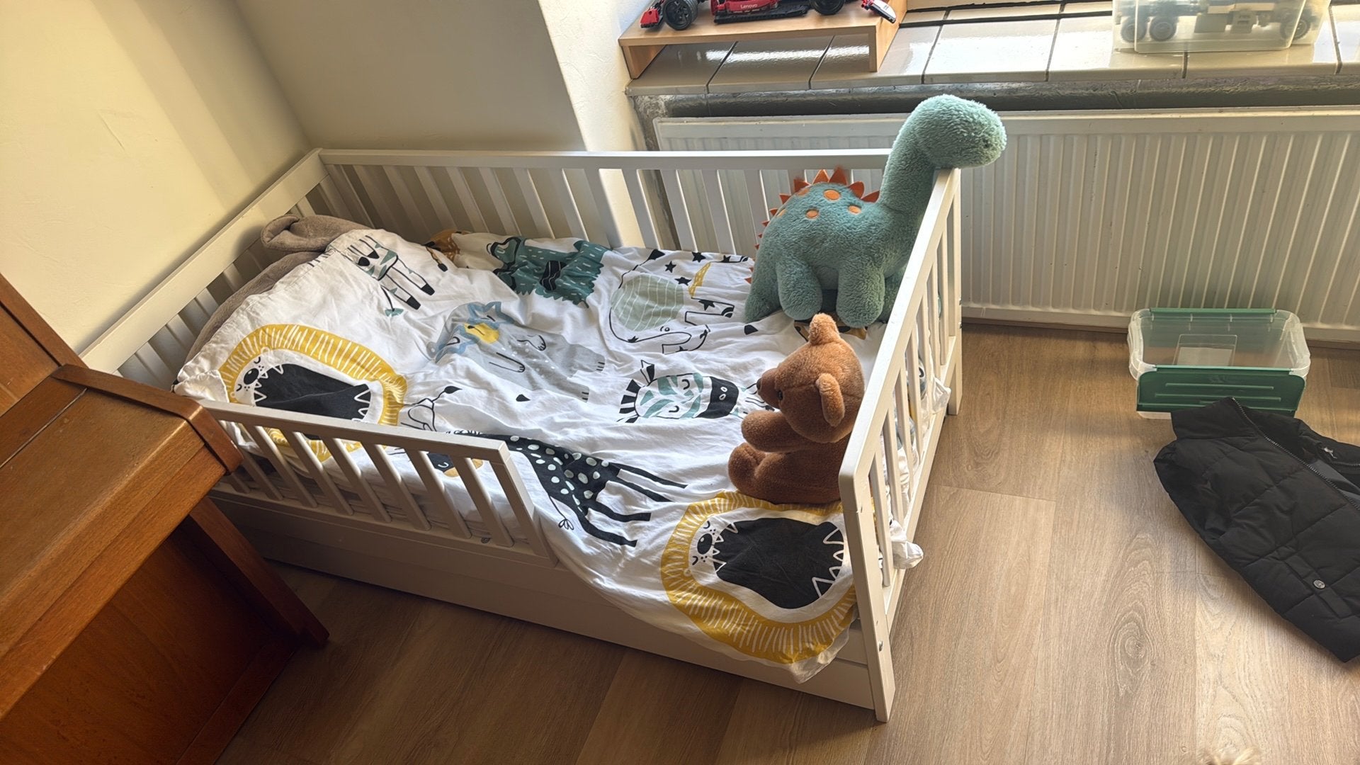 2x Petite Amélie Peuterbed | Met lade | Wit | 140x70, Ophalen, Gebruikt, 70 tot 85 cm, 140 tot 160 cm