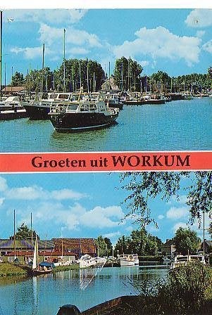 Ansichtkaart 	Workum	2-luik, Verzenden, 1960 tot 1980, Gelopen, Friesland