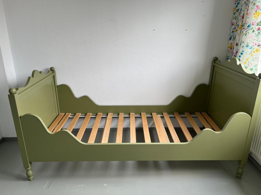 Bopita bed groen, Ophalen, 85 tot 100 cm, Gebruikt, Lattenbodem