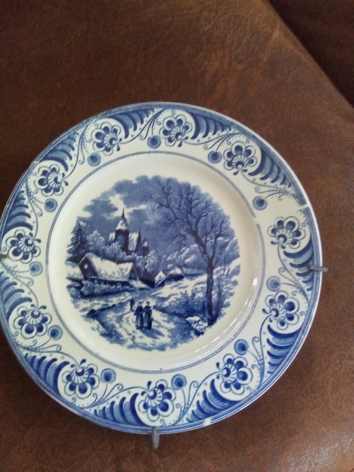 Oud delftsblauw wandbord. Societe ceramique Maastricht, Antiek en Kunst, Ophalen of Verzenden