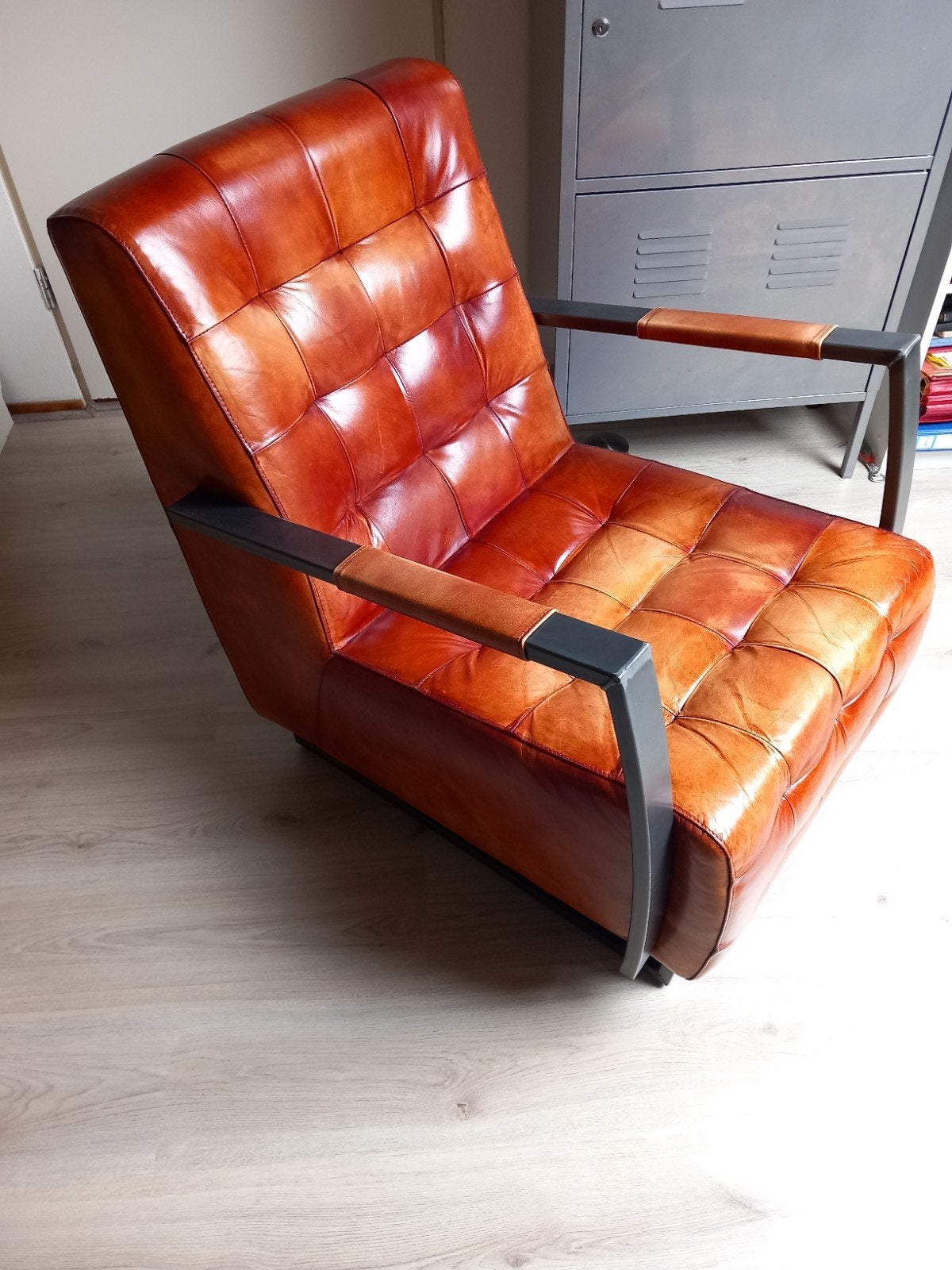 LEDEREN INDUSTRIAL FAUTEUIL, Ophalen, Gebruikt, 75 tot 100 cm, 50 tot 75 cm
