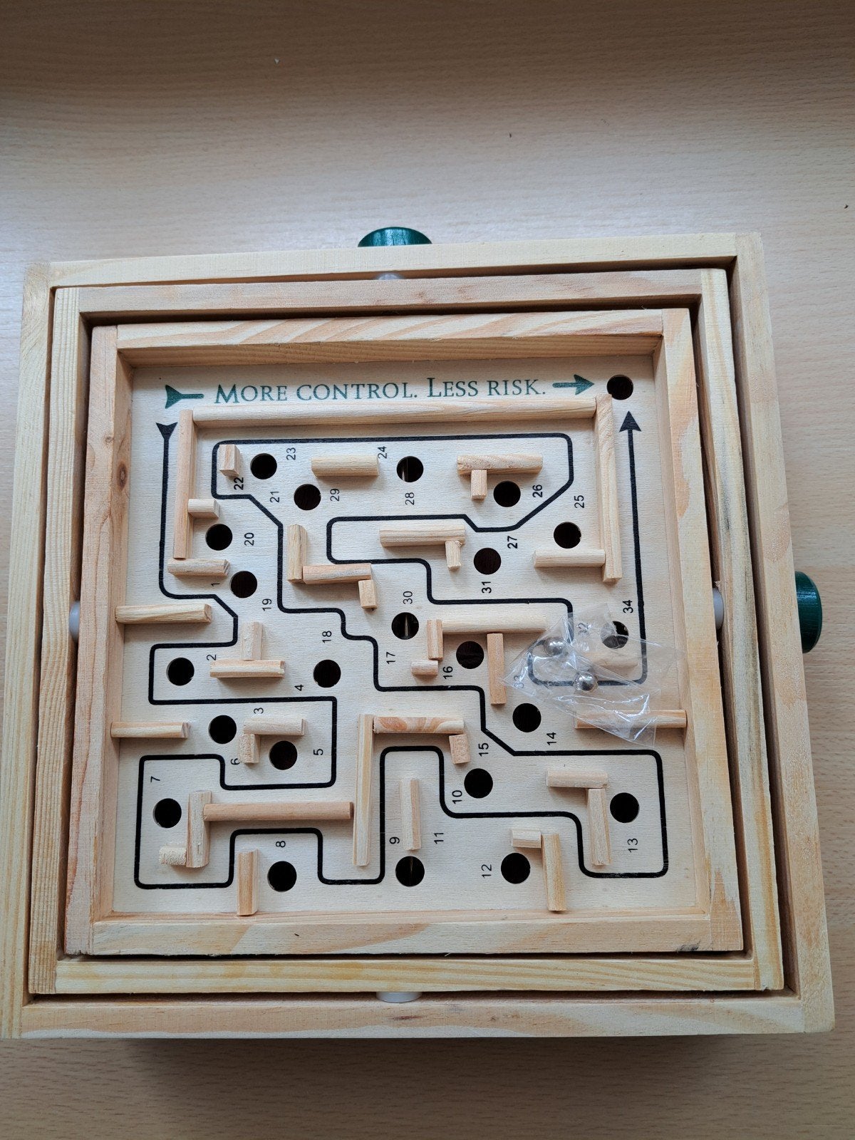 Vintage knikkerzak met knikkers en houten doolhofspel, Ophalen of Verzenden, Gebruikt, Jongen of Meisje