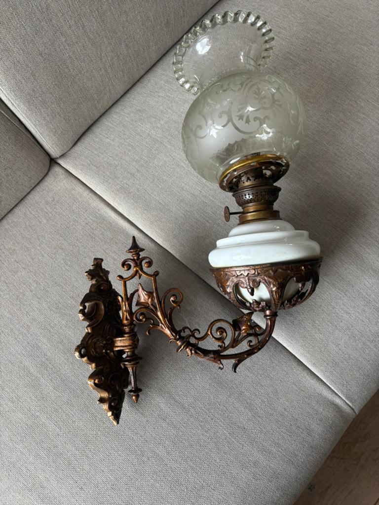 Antieke petroliumlamp, Ophalen of Verzenden