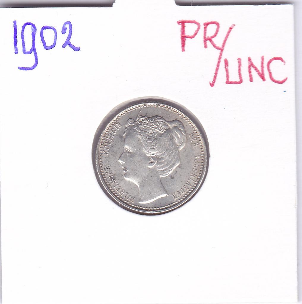Heel mooie 25 cent 1902 voor 60 euro., Zilver, 25 cent, Ophalen of Verzenden, Koningin Wilhelmina