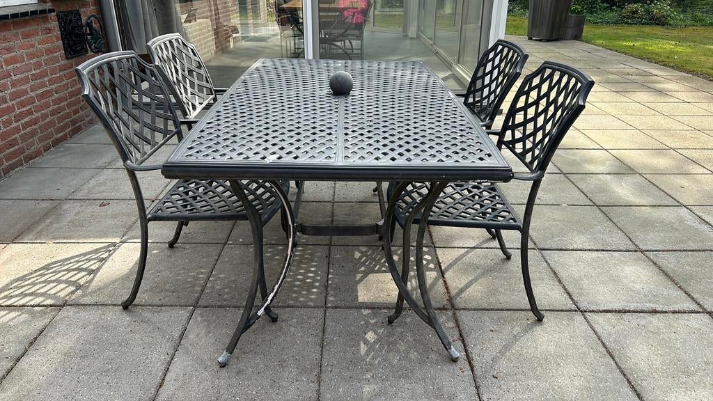 Hartman ijzeren tuinset 180 x90cm, Ophalen, Gebruikt, Tuinset, Eettafel