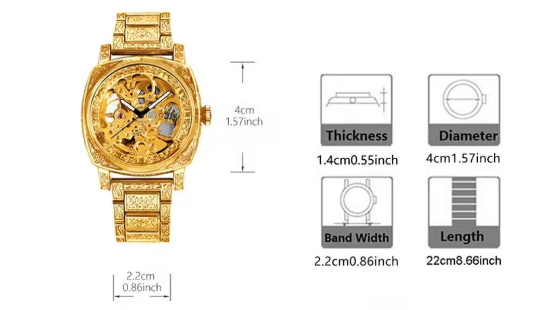 Luxe Goudkleurig Herenhorloge - Automatisch Skeleton Design, Ophalen of Verzenden