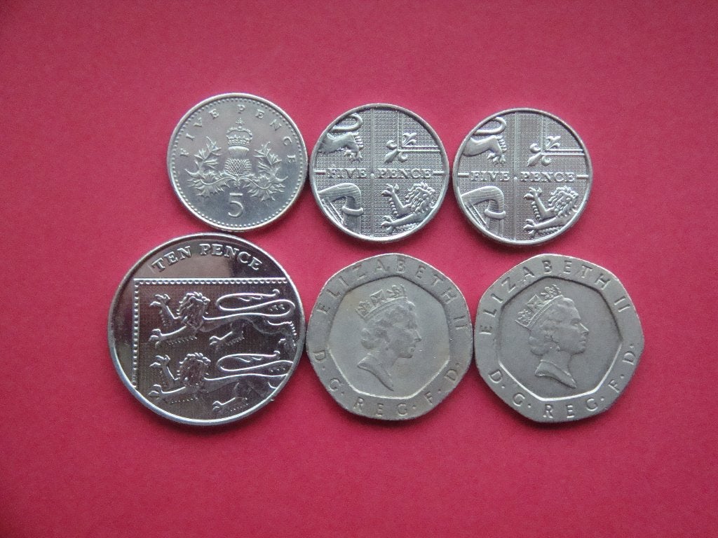 Engeland setje munten 5, 10 en 20 Pence 1987 / 2014., Verzenden, Overige landen, Setje