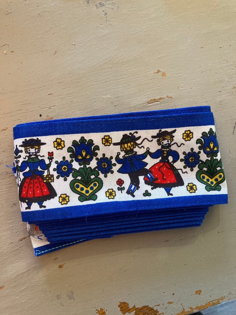 Vintage retro katoen naaiband band volkskunst folklore boho, Hobby en Vrije tijd, Ophalen of Verzenden, Nieuw, Lint, Band of Elastiek
