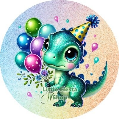 lf36 icing frosting dino 20cm eetbare taart print topper, Ophalen of Verzenden, Nieuw, Taarten, Bakvorm
