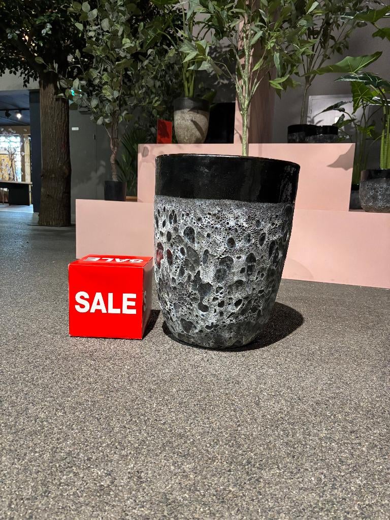 Keramiek pot Lava Serie Black 44 x 56, Ophalen, Steen, Rond, Nieuw