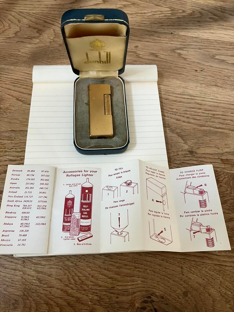 Dunhill rollagas vergulde aansteker, Ophalen of Verzenden, Gebruikt, Aansteker