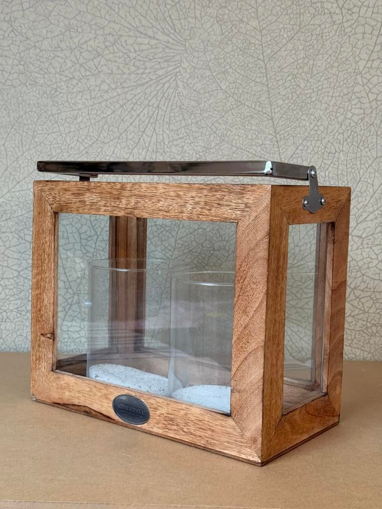 Riverdale windlicht van teak, Ophalen, Zo goed als nieuw, Hout, Bruin