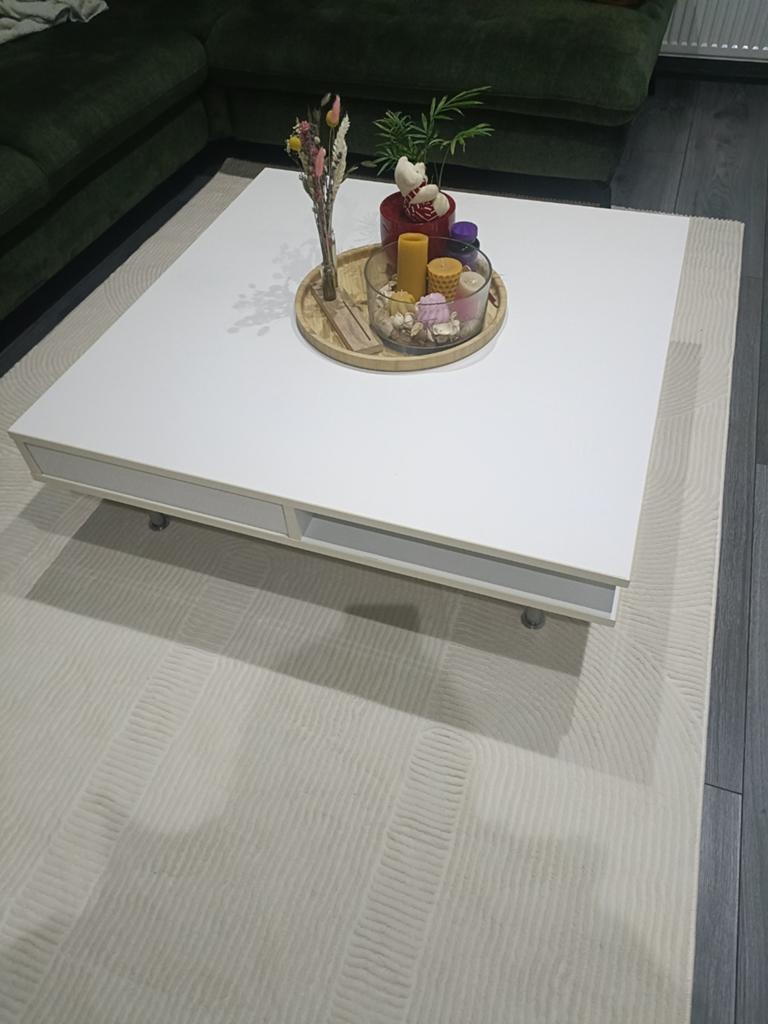 Ikea tofteryd Witte salontafel met lade en opbergruimte, Huis en Inrichting, Tafels | Salontafels, Ophalen, 50 tot 75 cm, Vierkant
