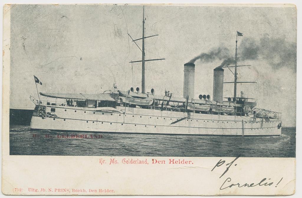 Oorlogsschip Gelderland Den Helder schip marine, Verzenden, Voor 1920, Gelopen, Noord-Holland