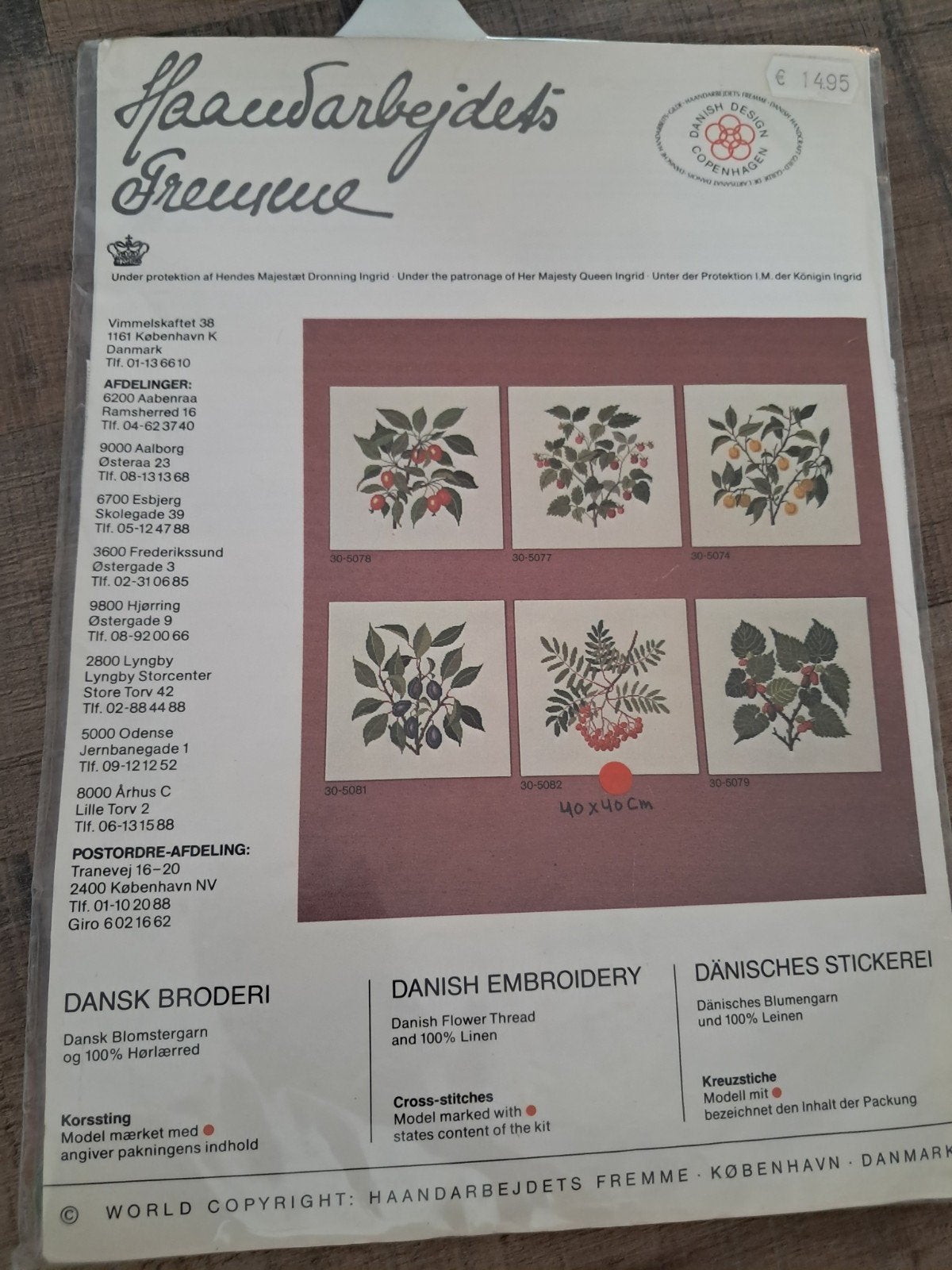 Borduurpakket "Almindelig Røn" - Dansk Blomstergaren, Ophalen of Verzenden, Nieuw, Handborduren, Borduurpakket