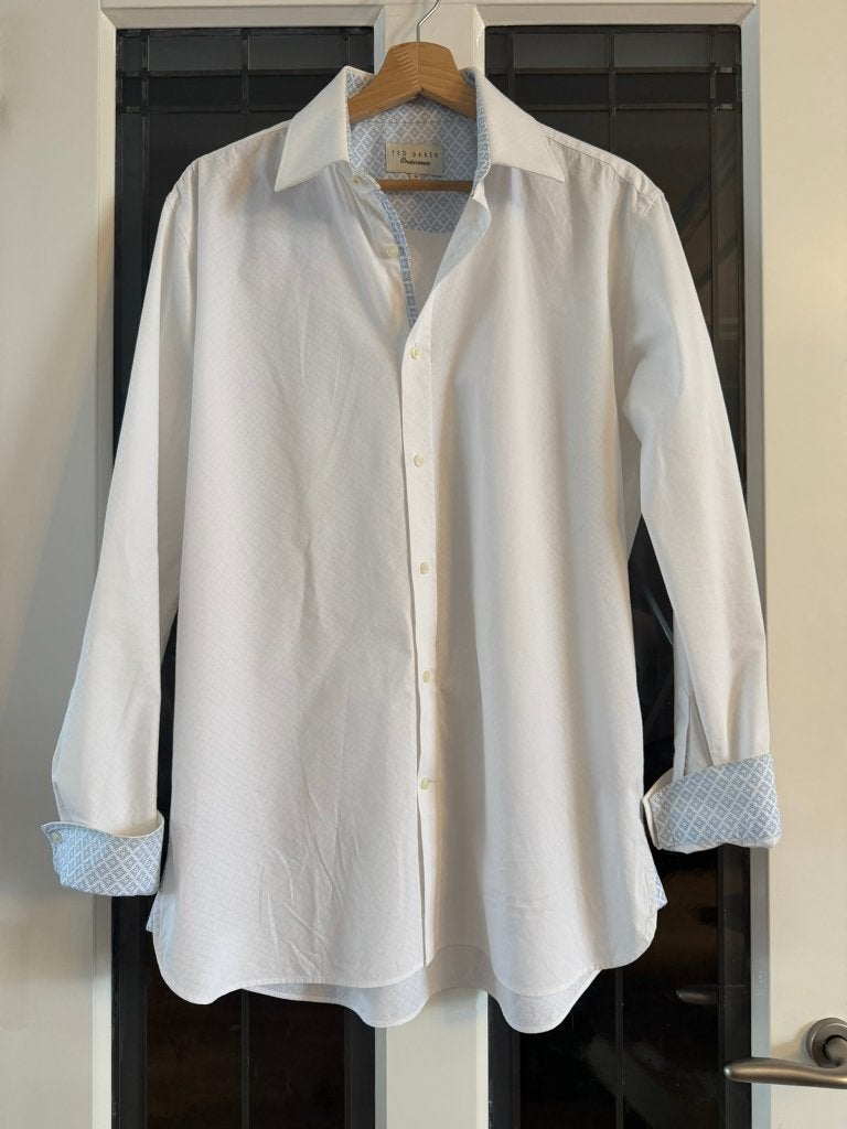 Ted Baker Overhemd met Knopen – Maat L, Ophalen, Ted Baker, Wit, Zo goed als nieuw
