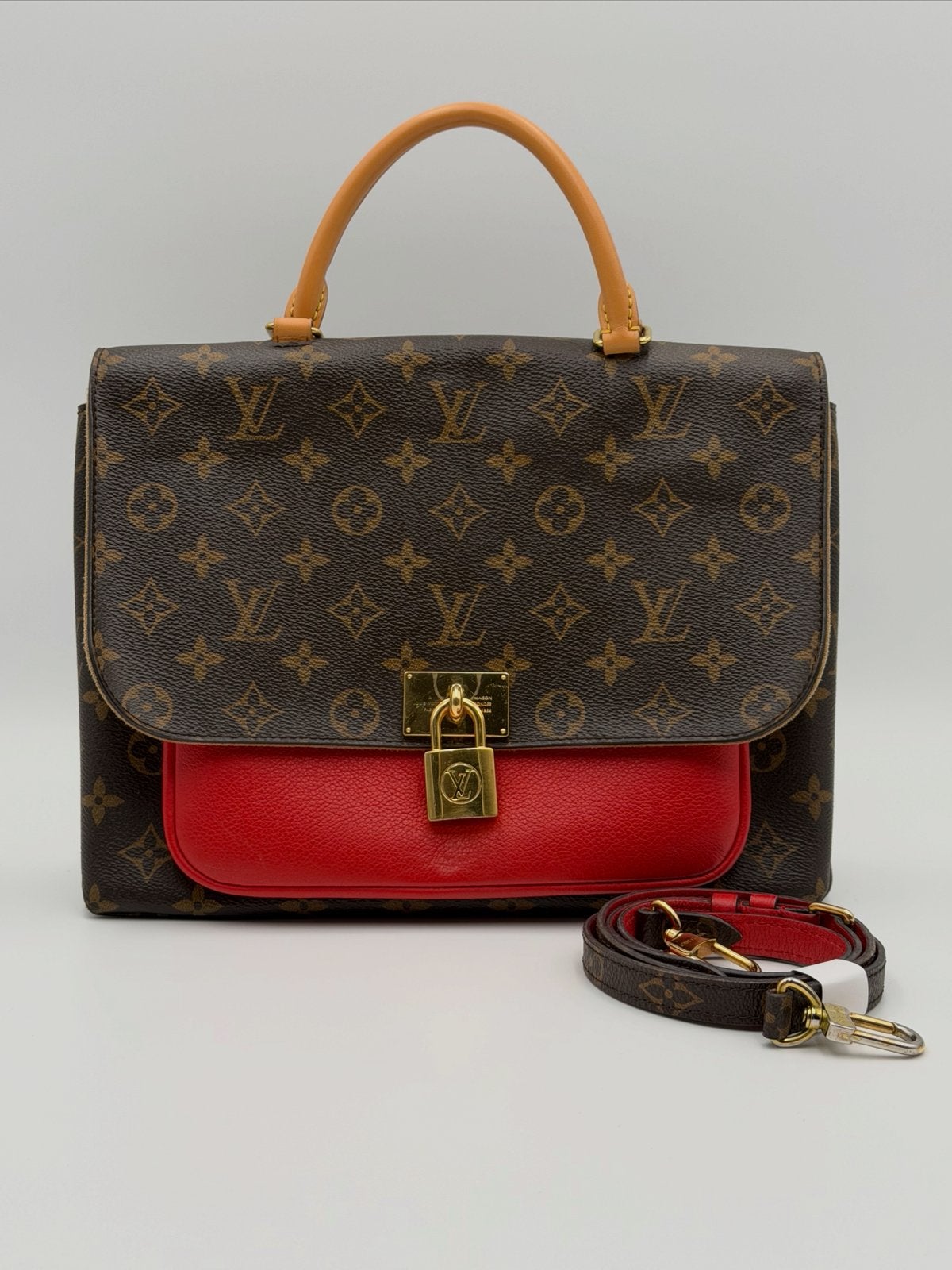 Louis Vuitton Marignan Monogram Tas, Sieraden, Tassen en Uiterlijk, Ophalen of Verzenden, Zo goed als nieuw, Bruin, Handtas