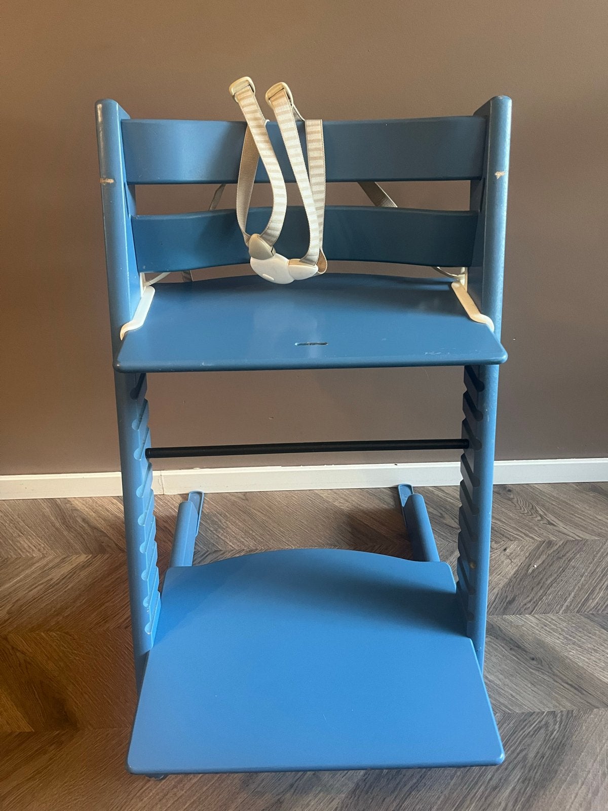 Stokke Tripp Trapp stoel blauw, Ophalen, Gebruikt, Meegroeistoel, Aanschuifbaar
