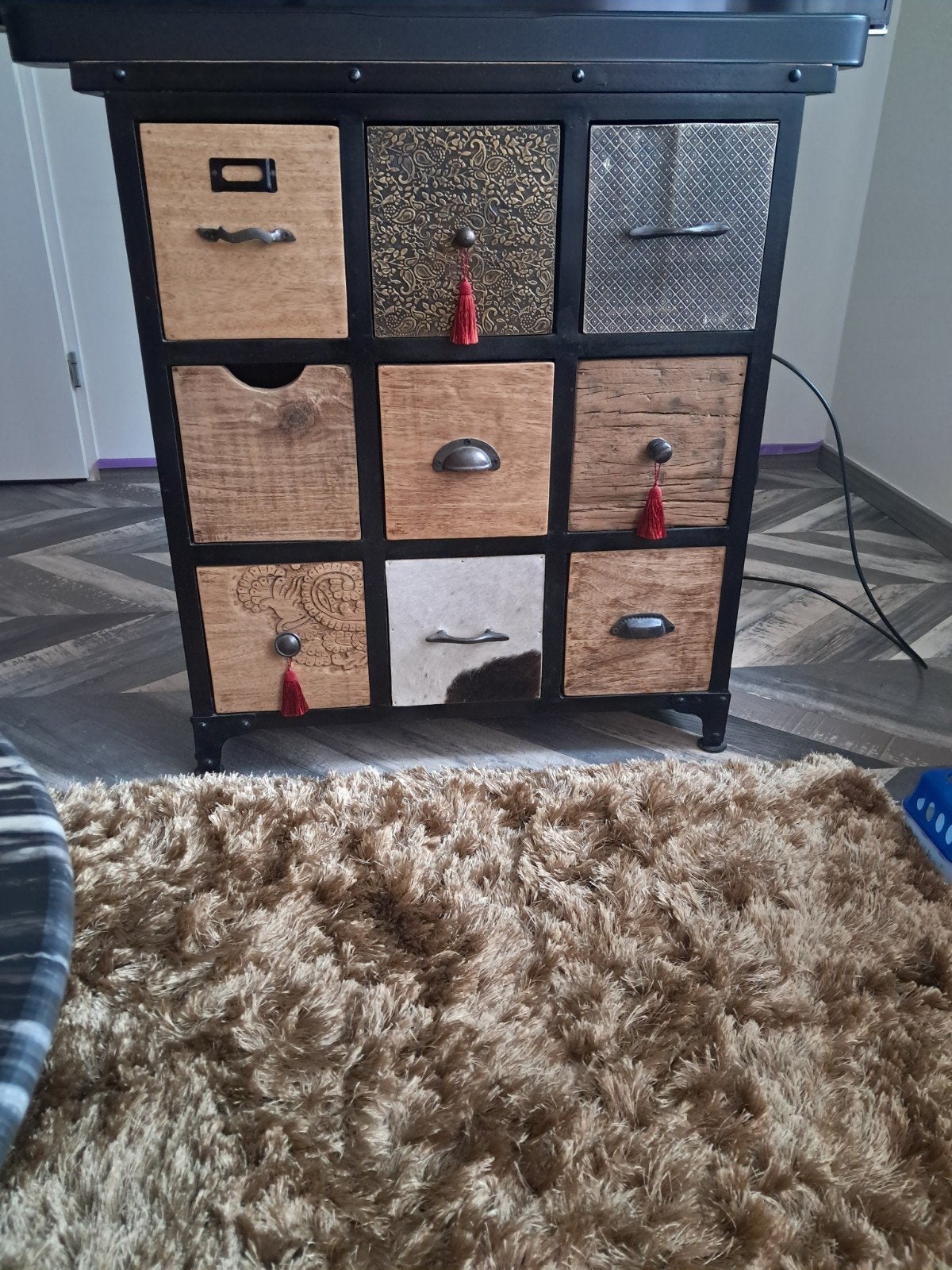 Unieke Mango Houten TV Kast met Lades, Huis en Inrichting, Gebruikt, 50 tot 100 cm, Minder dan 100 cm, 25 tot 50 cm
