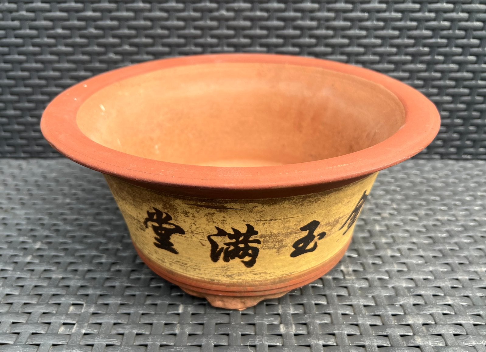 Bonsai pot gedecoreerd ongeglazuurd aardewerk 27,6x13,1, Tuin en Terras, 25 tot 40 cm, Gebruikt, Rond, Ophalen of Verzenden