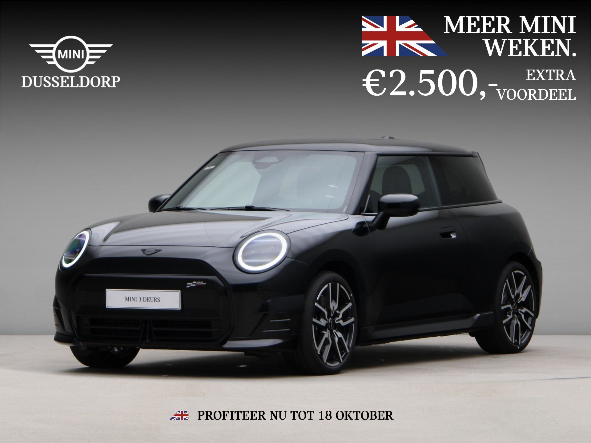 MINI Cooper E John Cooper Works Pakket M PRIVATE LEASE EUR 4, Auto's, Zwart, Parkeerassistent, 4 stoelen, Zwart