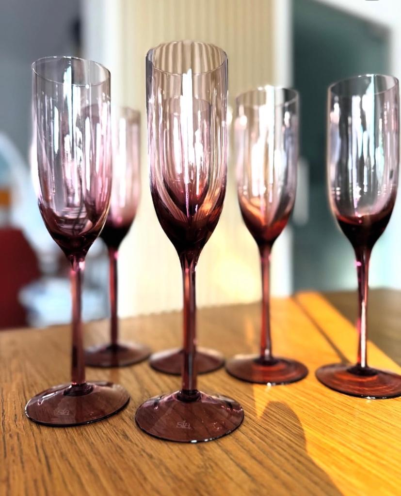 Champagnefluitjes SIA, Antiek en Kunst, Antiek | Glas en Kristal, Ophalen of Verzenden