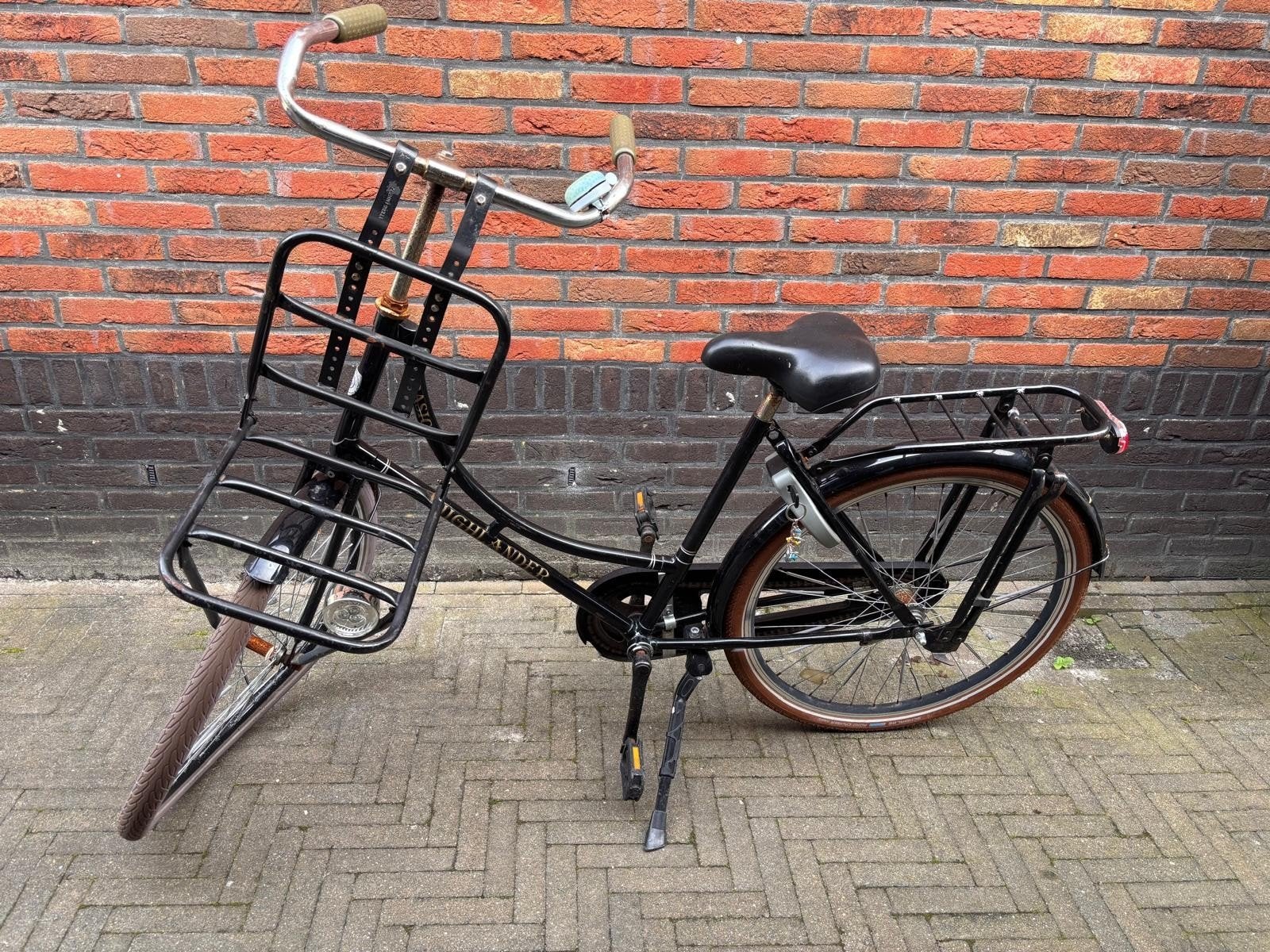 Highlander transportfiets met voordrager - schade, Terugtraprem, Gebruikt, Versnellingen, 50 tot 53 cm