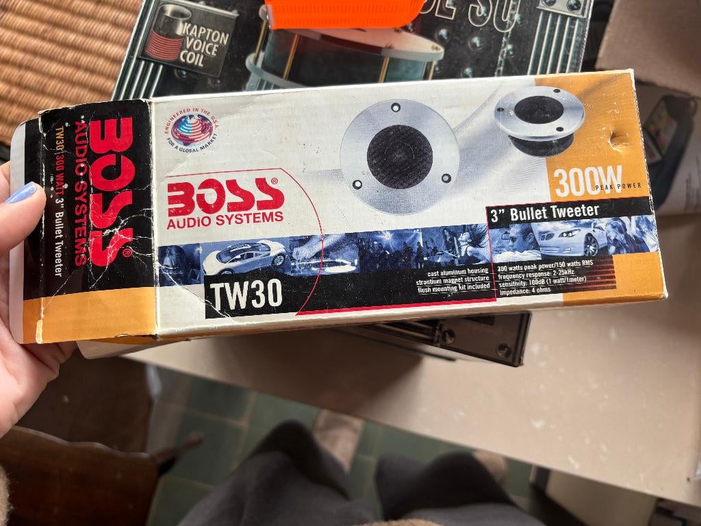 BOSS Audio Systems TW30 Bullet Tweeter Zilver Aluminium, Ophalen of Verzenden, Nieuw