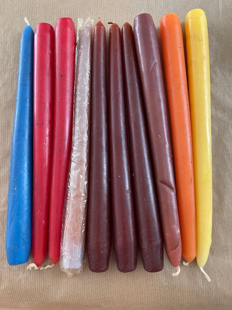 10 Kaarsen 'Diverse Kleuren' Jaren 80 Nieuw, Ophalen of Verzenden, Nieuw, Overige materialen, Minder dan 25 cm