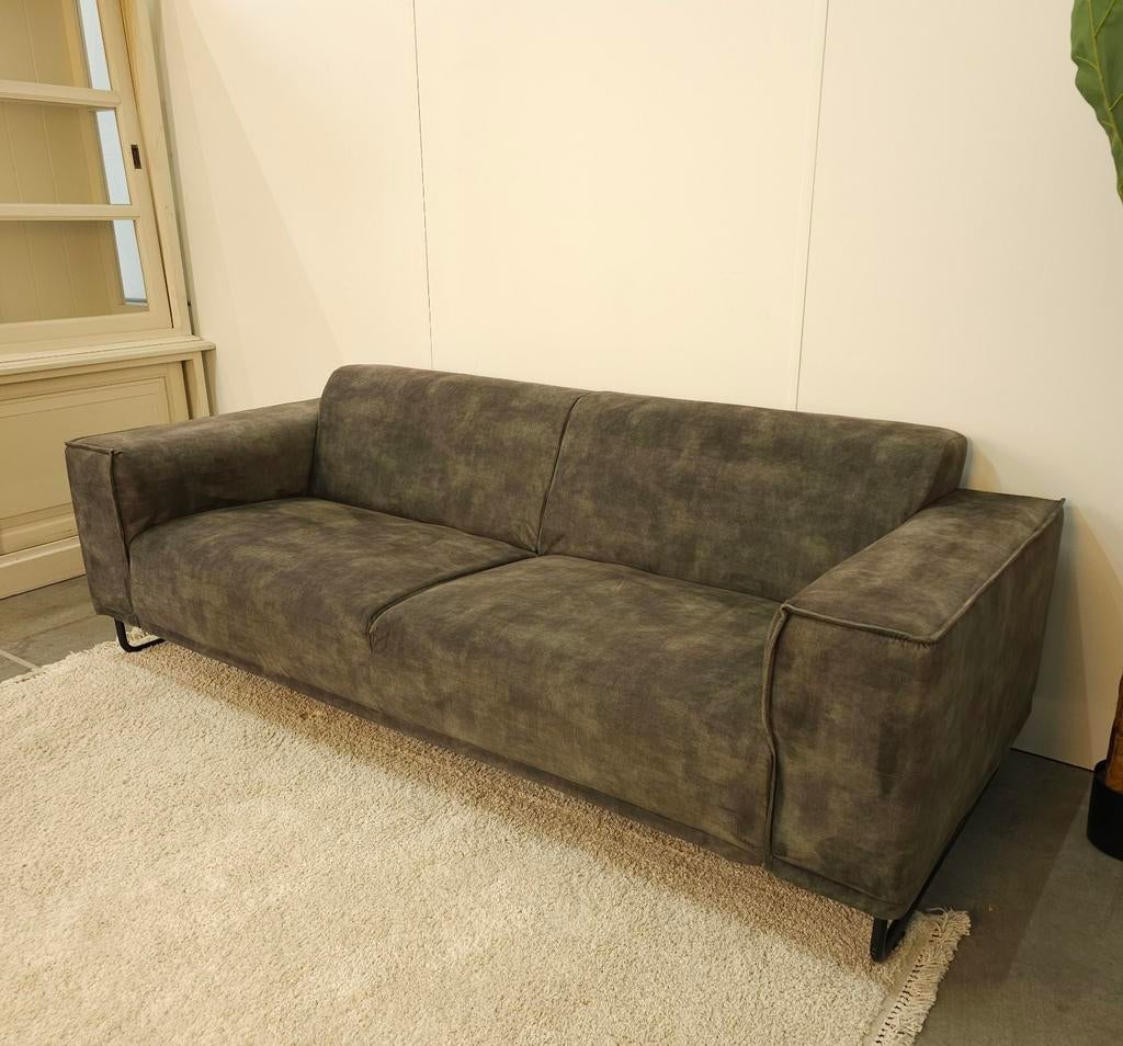 2,5 Zits Velvet Bank Groen - Gratis Bezorging, Tweepersoons, Ophalen of Verzenden, Stof, Nijhof Brothers Furniture