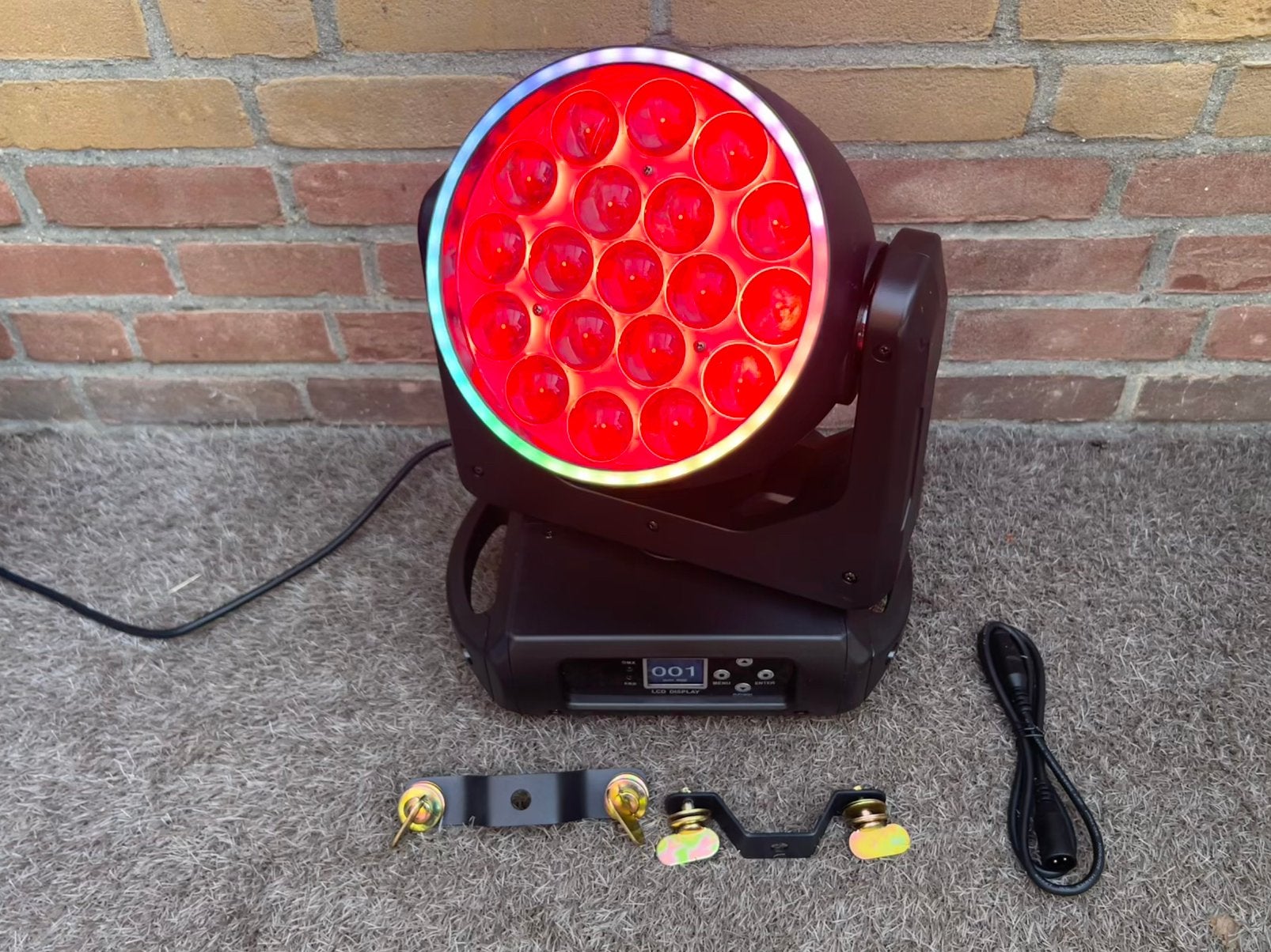 Nieuwe 19x15W RGBW Beam Wash Zoom LED Moving Head, Ophalen, Nieuw, Licht, Geluidgestuurd