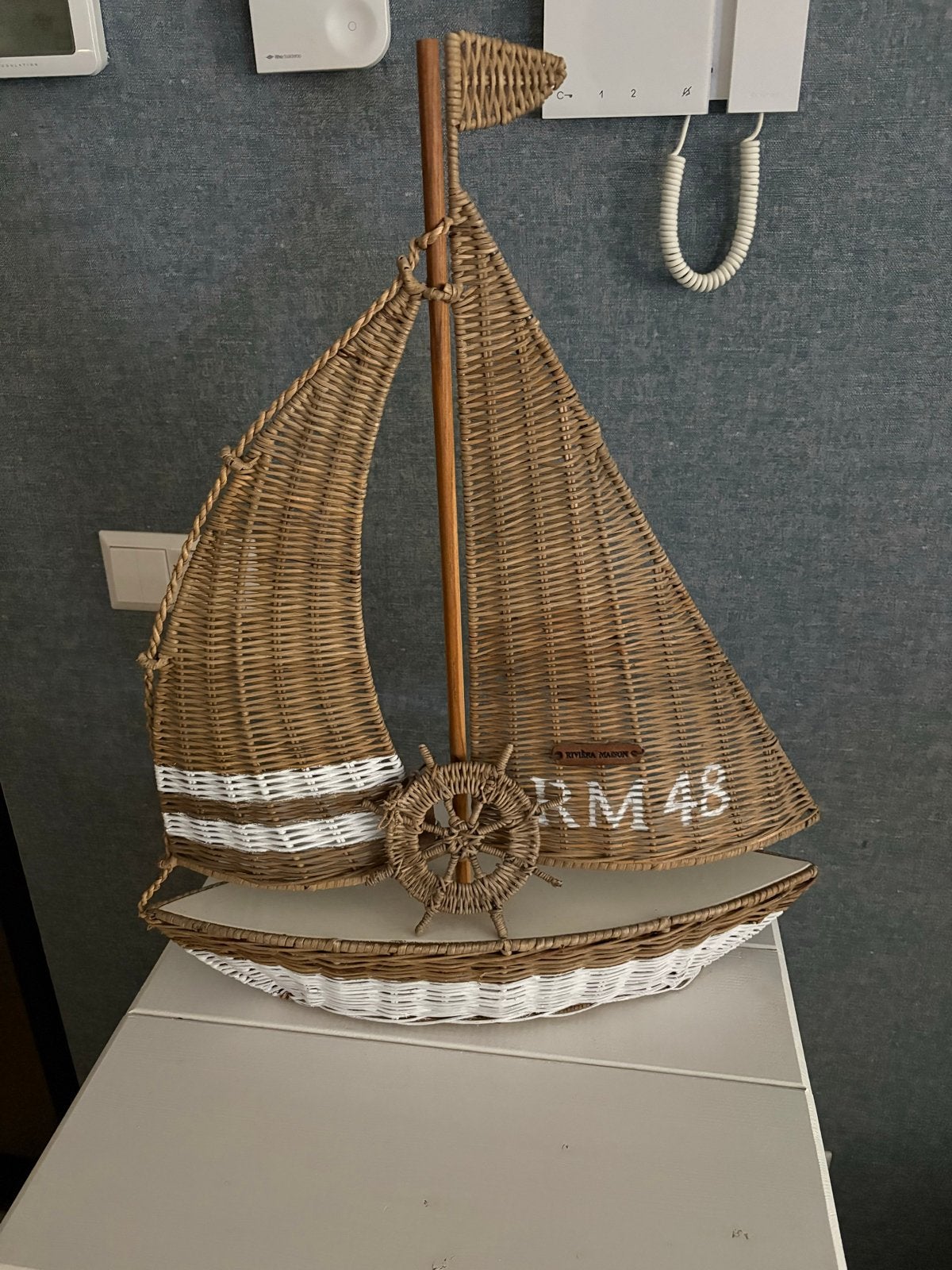 Riviera Maison Rotan Zeilboot RM 48 Decoratie, Ophalen of Verzenden, Natuurlijk materiaal, Bruin, Landelijk