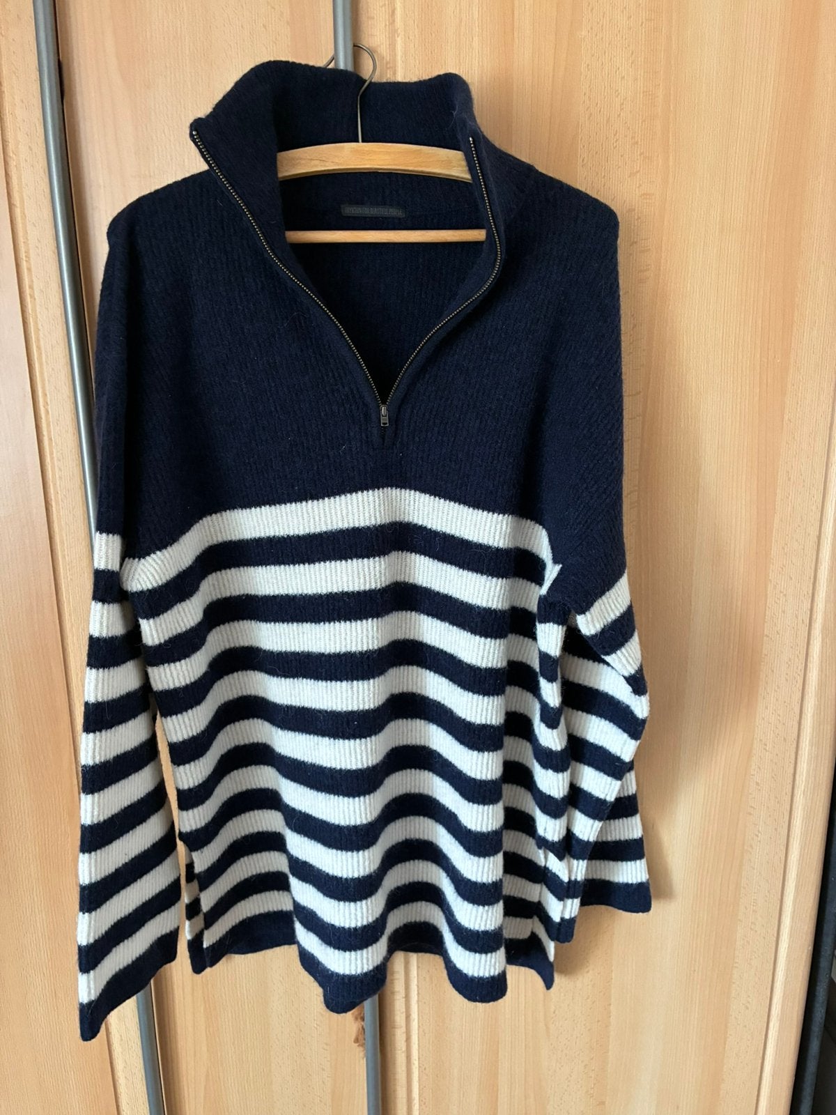 Drykorn streep trui blauw wit met rits XL, Ophalen of Verzenden, Zo goed als nieuw, Maat 46/48 (XL) of groter, Blauw