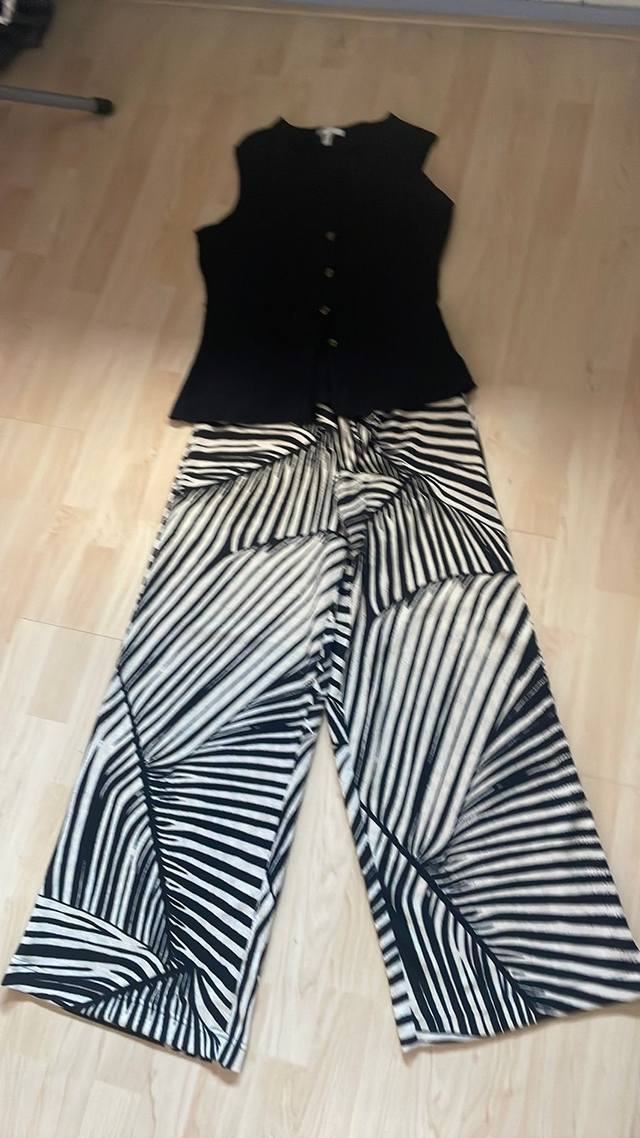 Nieuw zwart print Broek & Gilet maat M H&M, Maat 38/40 (M), Zwart, Nieuw, Ophalen of Verzenden