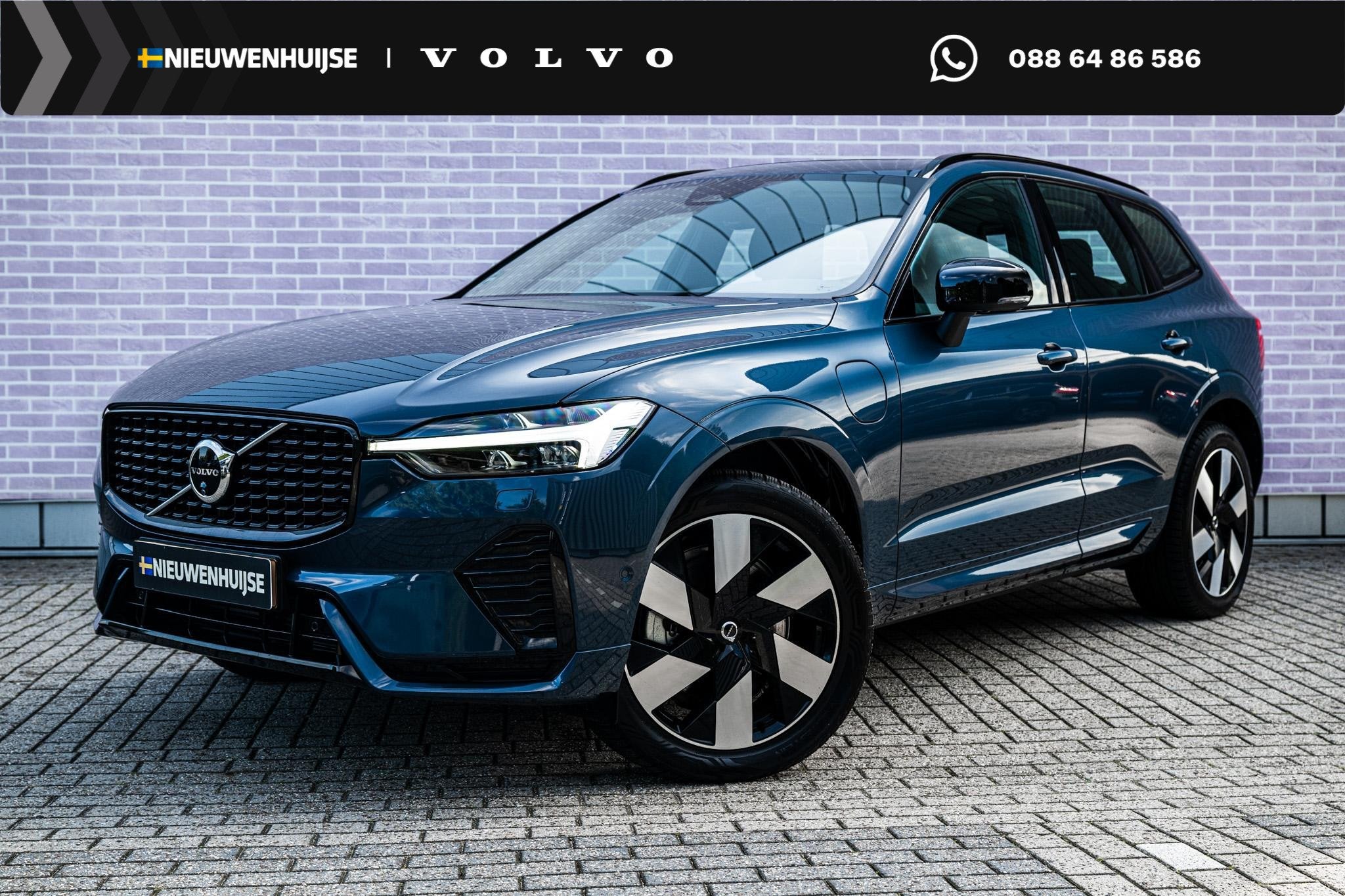 Volvo XC60 2.0 T6 Plug-in Hybrid AWD Ultra Dark | PHEV Long, Auto's, Gebruikt, Euro 6, 4 cilinders, Blauw