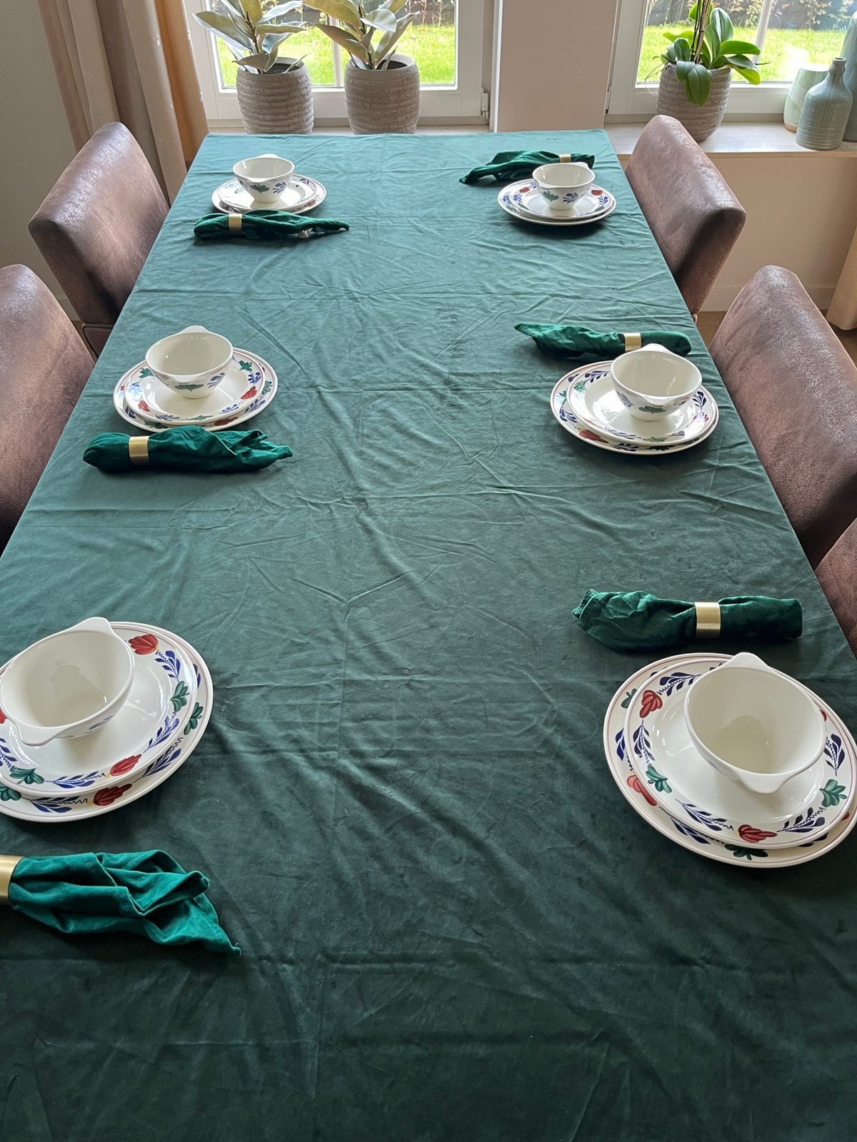 Boerenbont ontbijt servies; 12 borden, 6 schaaltjes, Ophalen, Keramiek, Landelijk/Boerenbont, Zo goed als nieuw