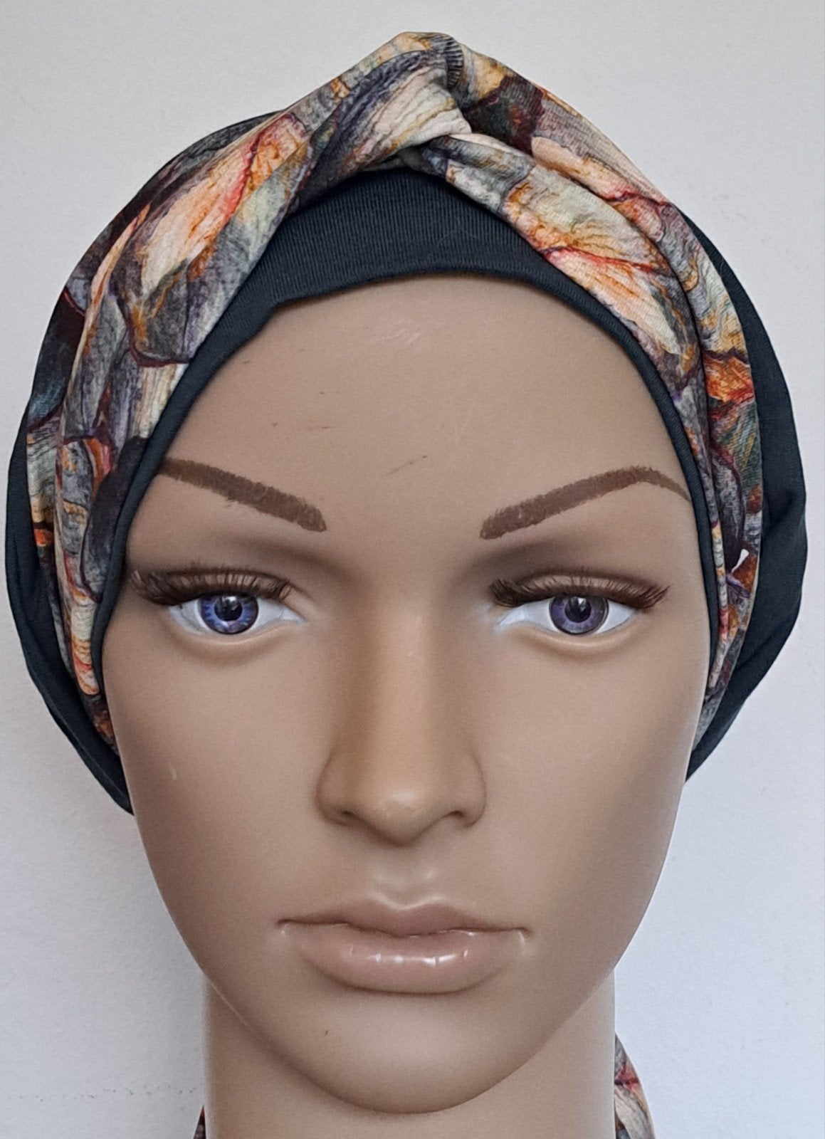 Chemo/haarverlies tricot muts met sjaal no 34 A., Anna, Maat 42/44 (L), Nieuw, Ophalen of Verzenden
