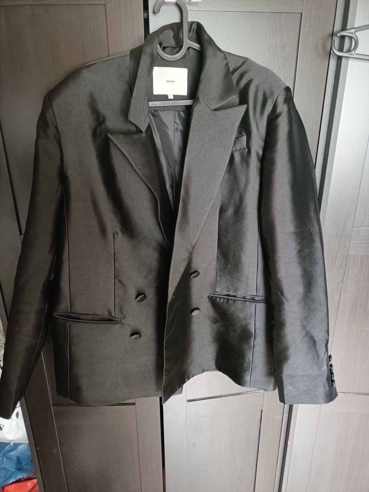 Shoeby satijn look blazer maat M/L, Maat 38/40 (M), Zwart, Ophalen of Verzenden, Jasje