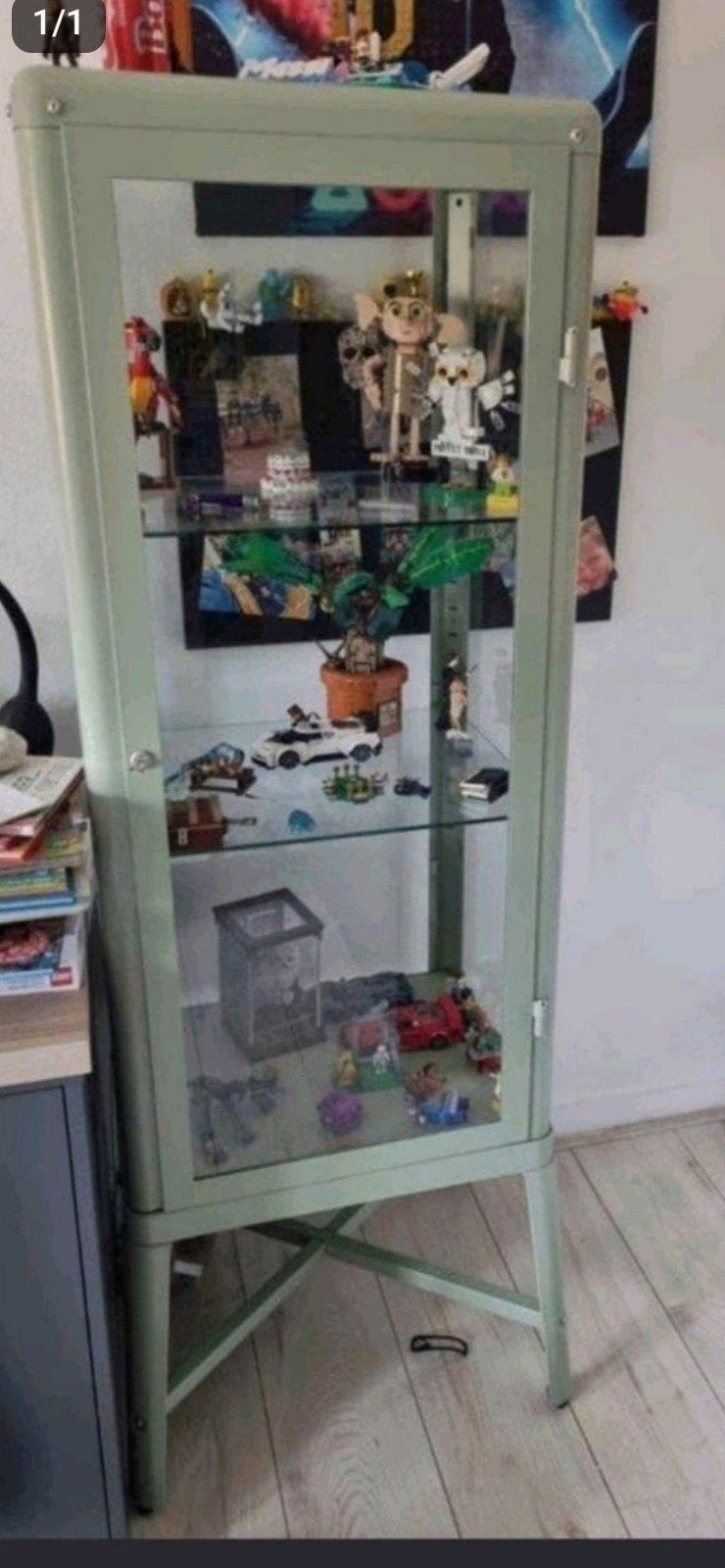 Vitrinekast ikea, Ophalen, 50 tot 100 cm, Zo goed als nieuw, 150 tot 200 cm