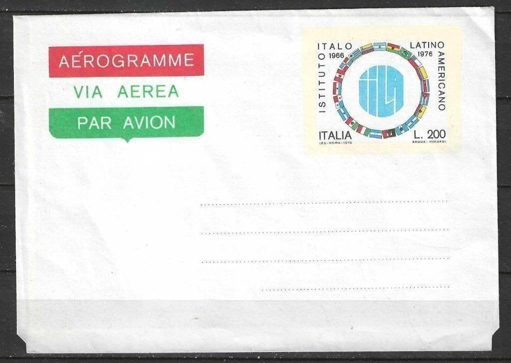 Italie 1976 - Aerogramme z/n - Italie - Latijns America (PF), Verzenden, Postfris