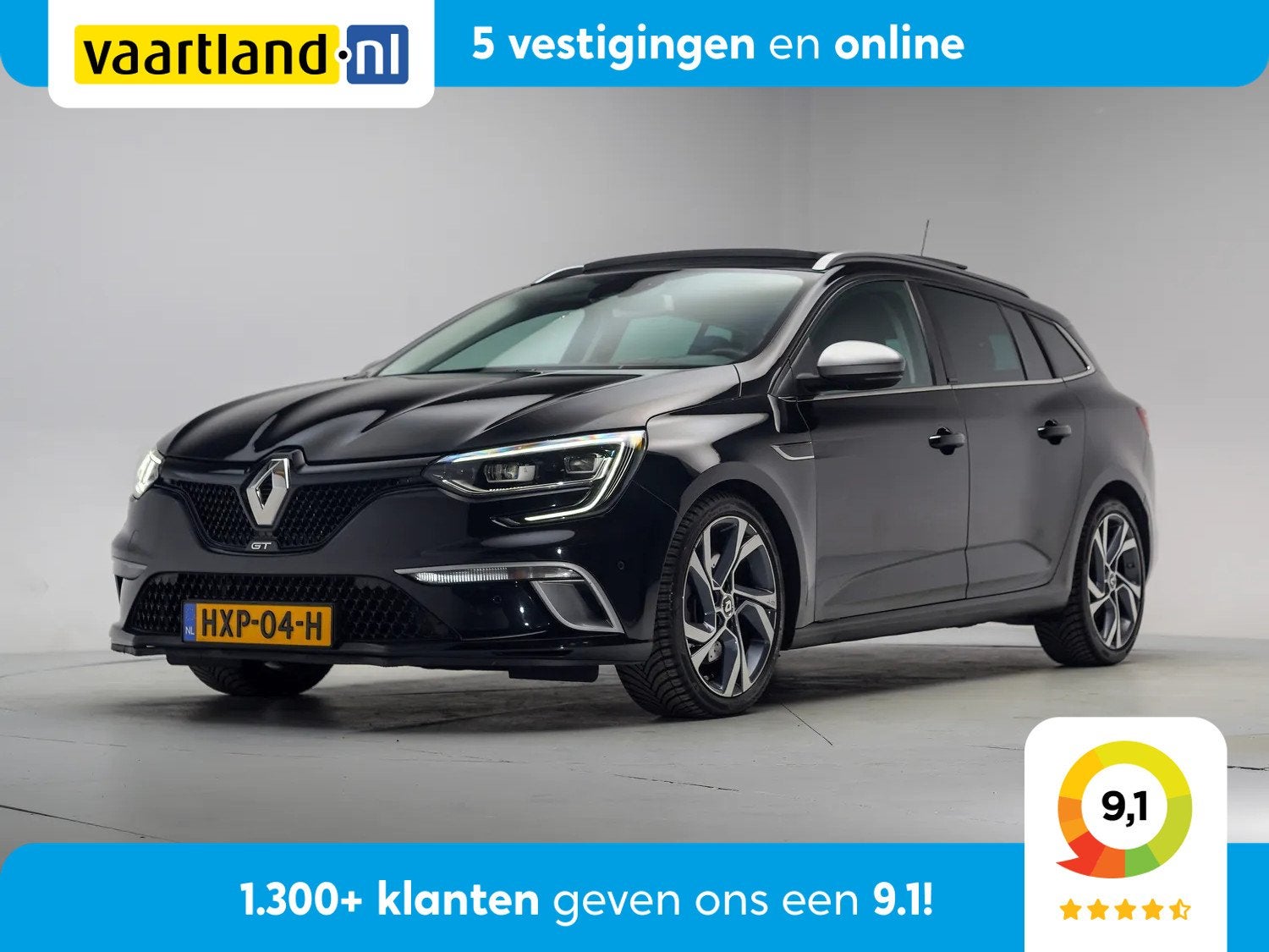 Renault Mégane Estate 1.6 TCe 205pk GT Aut. [ Panorama LED, Auto's, 1618 cc, Gebruikt, 4 cilinders, Zwart