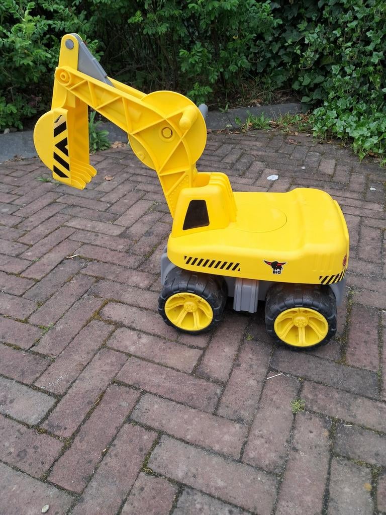 BIG Bobby Digger - Gele loopgraafmachine voor kinderen, Kinderen en Baby's, Speelgoed | Buiten | Voertuigen en Loopfietsen, Ophalen