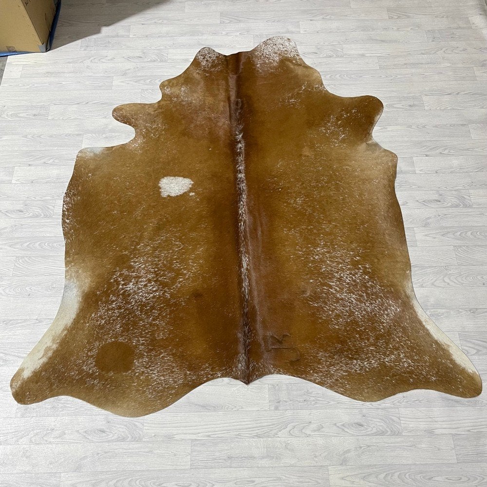 Koeienhuid bruin wit 205x190cm | Lederstore, Landelijk, modern, Scandinavisch, industrieel, 150 tot 200 cm, Overige vormen, Bruin