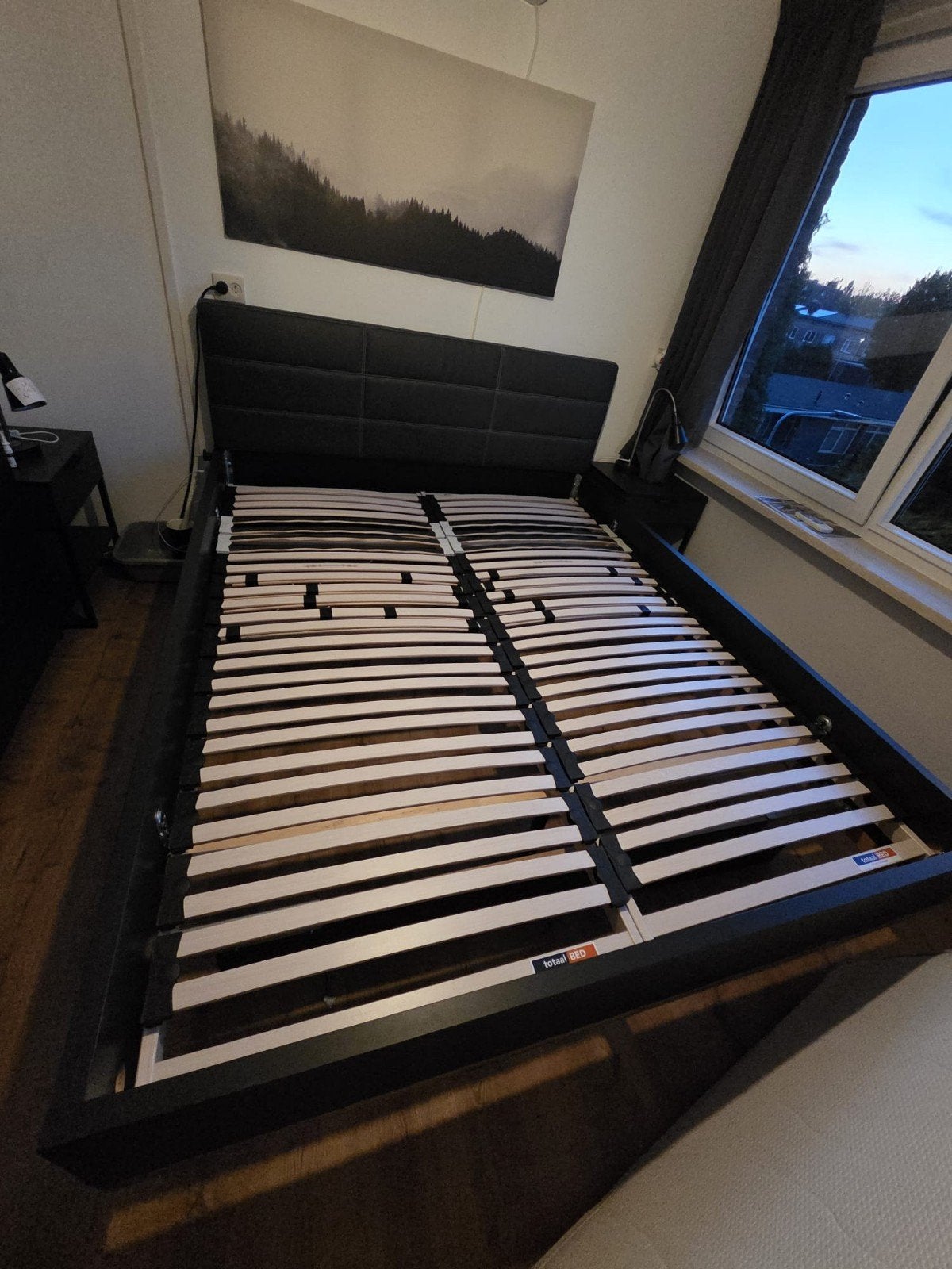 bed frame 160x200, Huis en Inrichting, Slaapkamer | Bedden, Ophalen, Zwart, Tweepersoons, Zo goed als nieuw